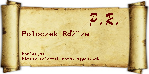 Poloczek Róza névjegykártya